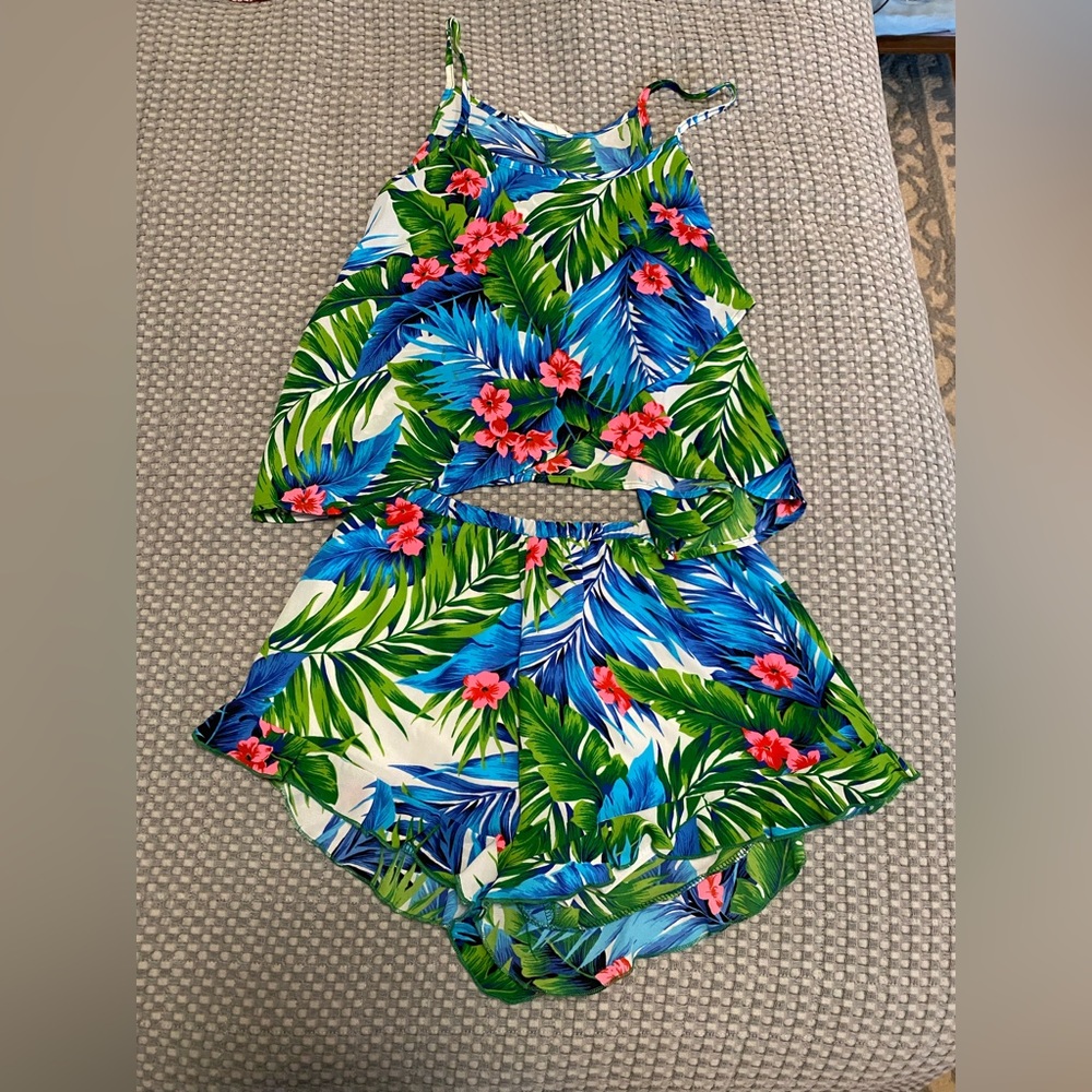 Tropical Small 2 Piece Matching Shorts Set / Co-ord Set